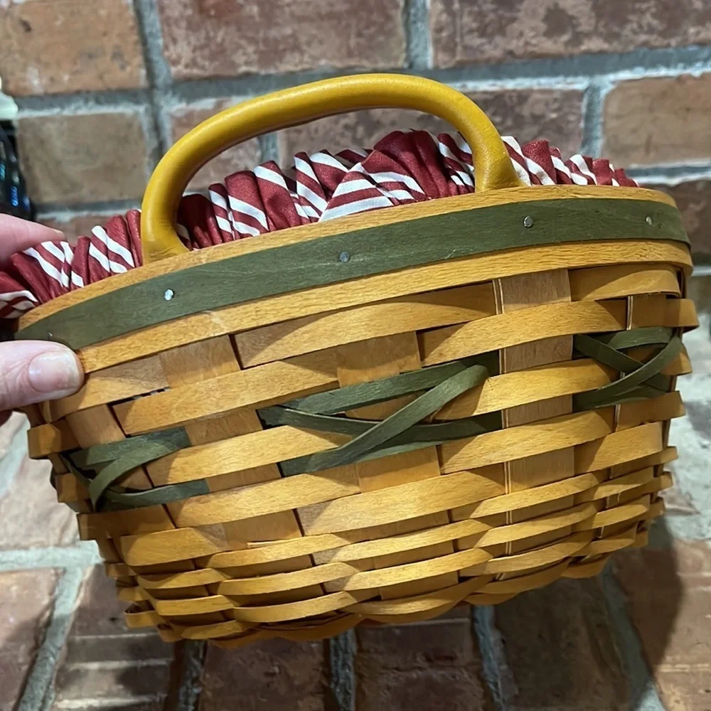 Vtg Longaberger 1999 Christmas Collection Popcorn Basket